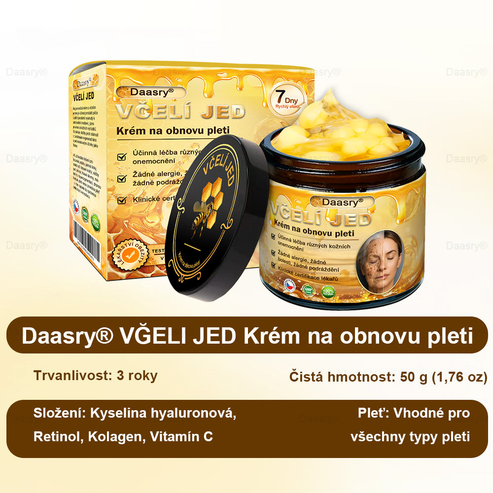🎇𝓓𝓪𝓪𝓼𝓻𝔂®Krém s včelím jedem pro obnovu a omlazení pleti. Snižuje vrásky, hydratuje, rozjasňuje, hojí jizvičky, zklidňuje citlivou pleť a sjednocuje barvu pleti.